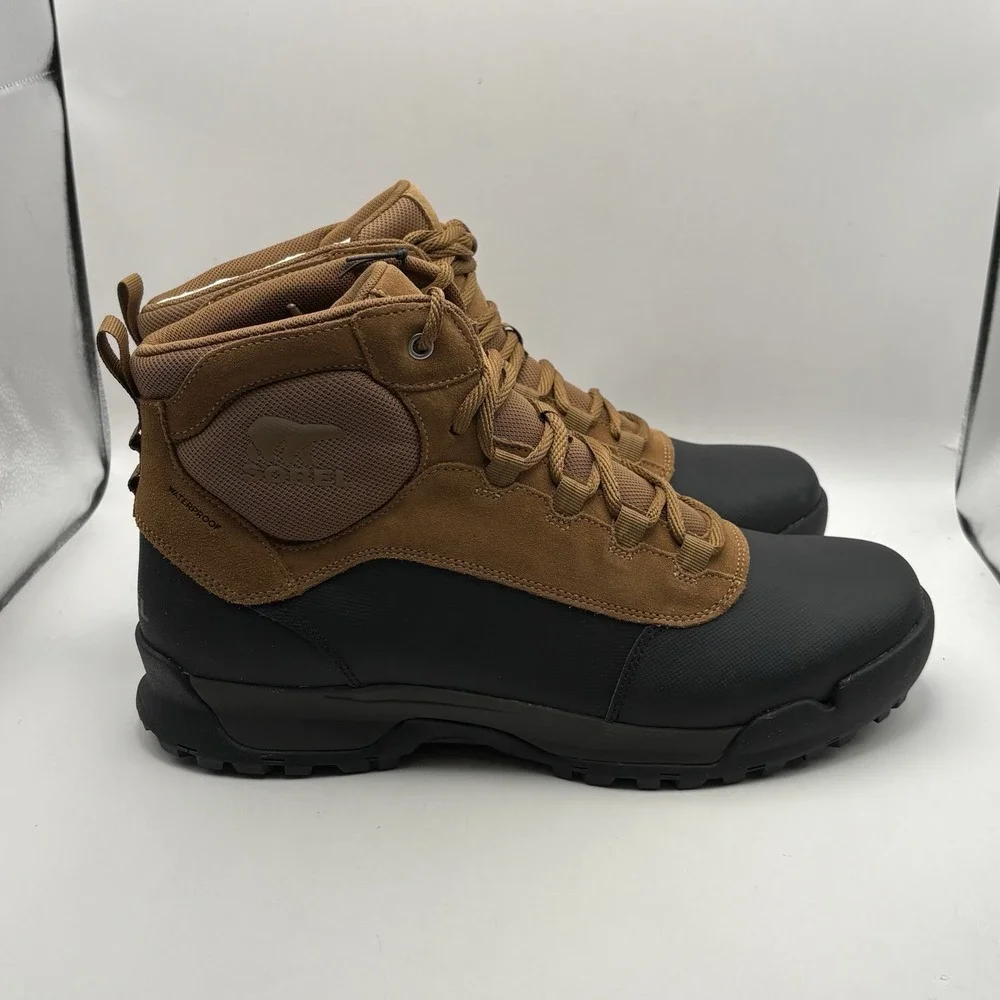 Sorel Men's Buxton Lite Lace Waterproof Boots Elk/Black Size 13 NM4983-286